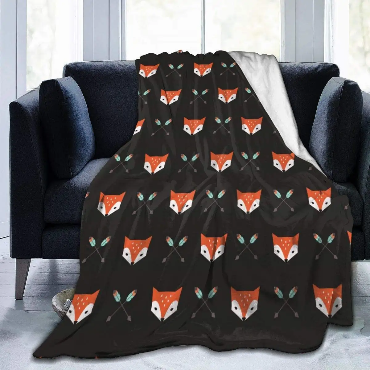 

Red Foxes Throw Pattern Blanket Comfortable Lightweight Decorative Blanket Women's Men's Teen Kids Flannel Fabric Blanket