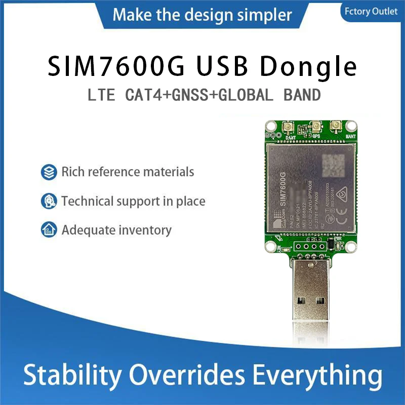

SIMcom SIM7600G LTE CAT1 USB-ключ, разрывной комплект, TE-A 1 шт.