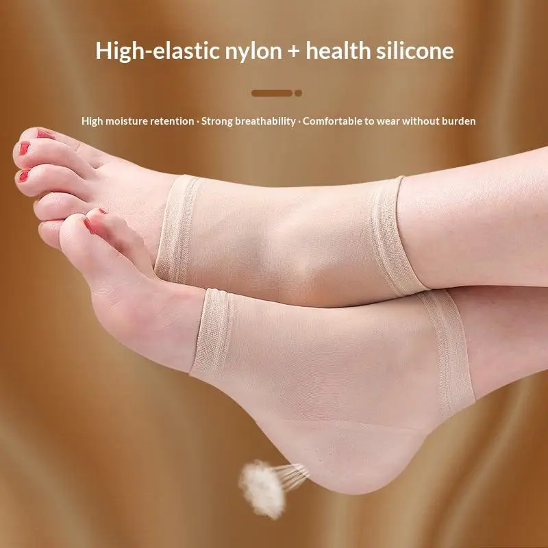 1pair Silicone Heel Protector Set Moisturizing Socks Anti-Crack Repair Protective Cover Plantar Pain Relief Foot Care Tools