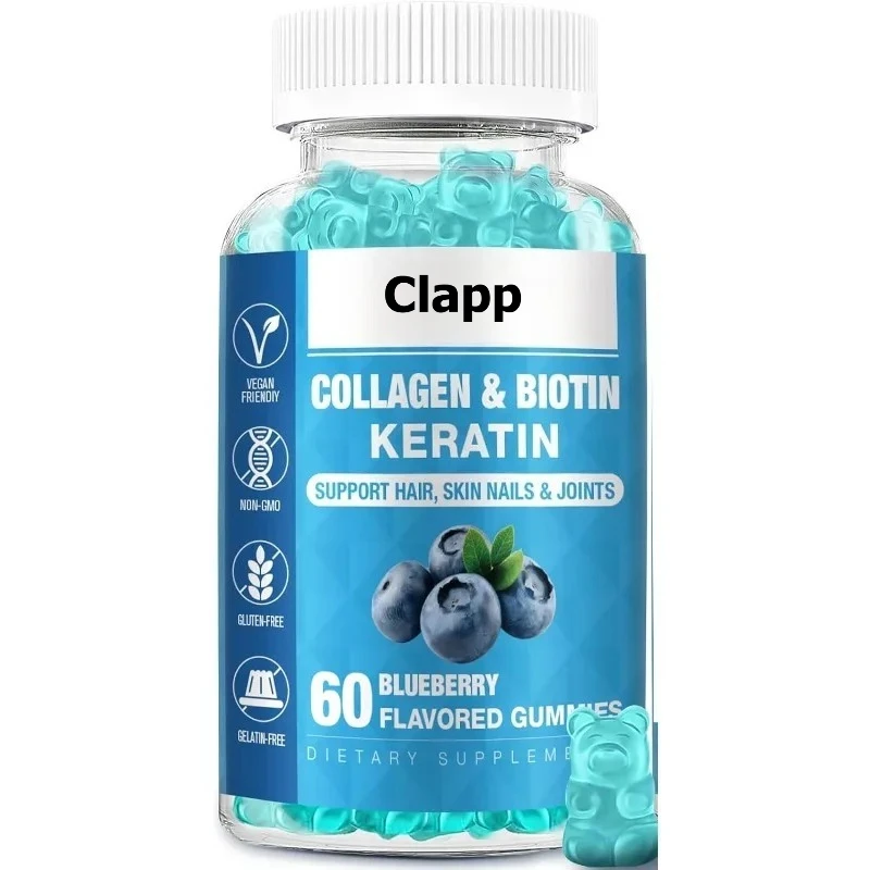 

Collagen Containing Biotin Gummies - Biotin Containing Hair, Skin, Nail Gummies - Women's Vitamin Vegetarian, Non GMO