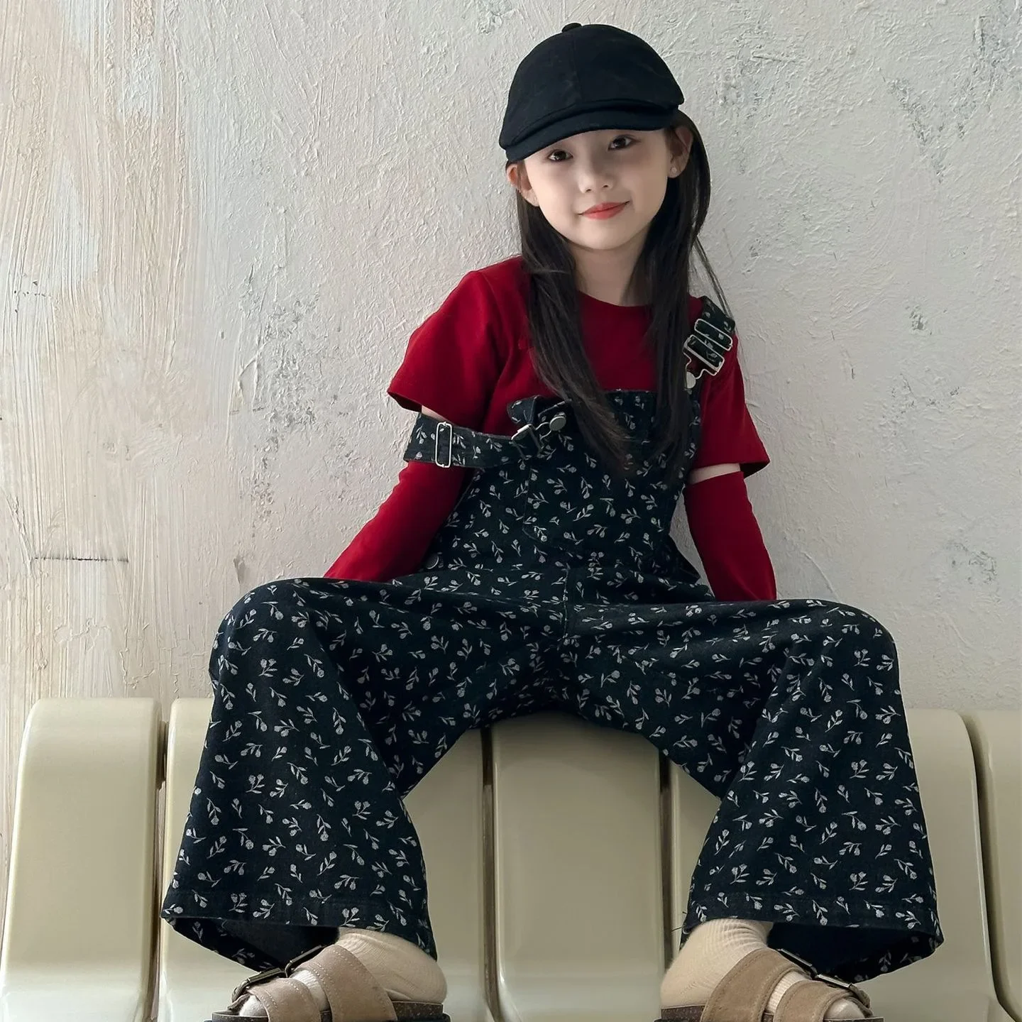 Baby Girl Pants Korean Children Floral Cotton Overalls Girls 2024 Autumn New Female Baby Fashion Comfort Casual Jumpsuit