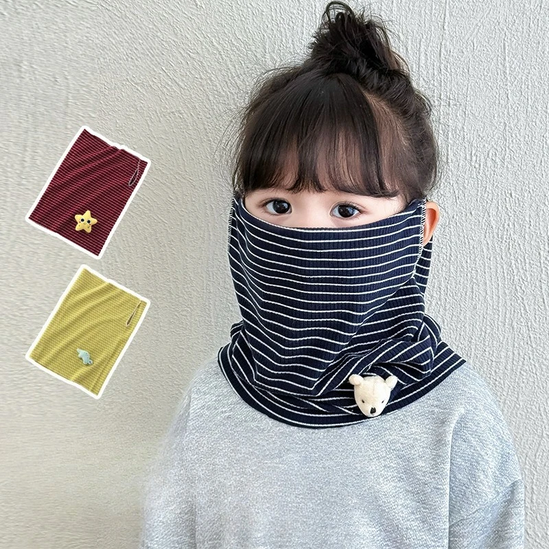 أطفال قناع وشاح 2 I1 الشتاء يندبروف الصوف الرقبة أدفأ الأذن الحلقات الكرتون بالاكلافا للبنين بنات ، لينة تمتد غطاء الوجه #1