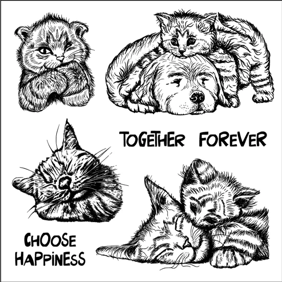 القط/السنجاب/الباندا/الكلب قطع يموت واضح Stamps سكرابوكينغ الحرف تزيين ألبوم صور النقش بطاقات صنع جديد