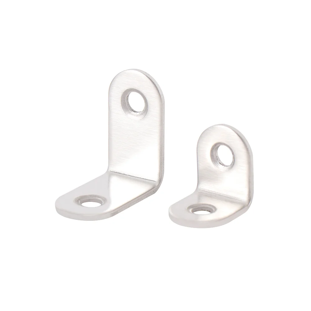 10 Pcs 20mm x 20mm Stainless Steel Corner Code L Type Code Round End 90 Degree Corner Bracket Thick Reinforced Angle