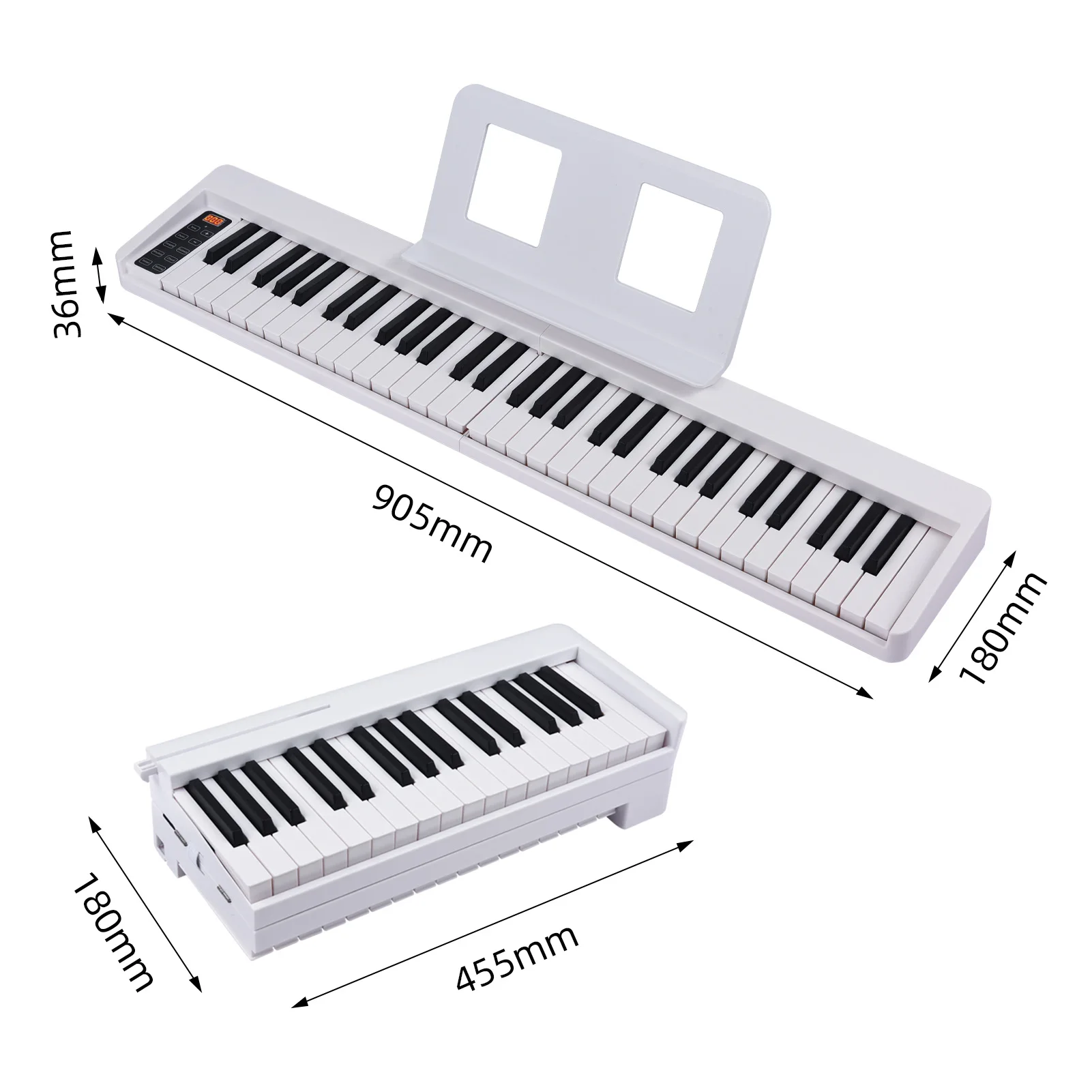 61-Key Foldable Electronic Piano Multifunctional Electronic Organ BT Connectivity Portable Musical Instrument or Accessories