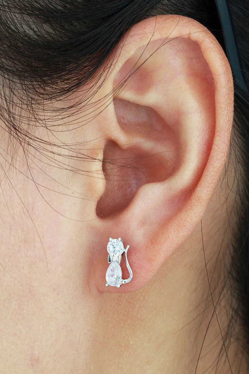Nette Reine Echt 925 Sterling Silber Kitty Katze Gepflastert Zirkonia CZ Stud Ohrringe Bijoux Frauen Mädchen Kinder Schmuck Heißer geschenk – Detail 13
