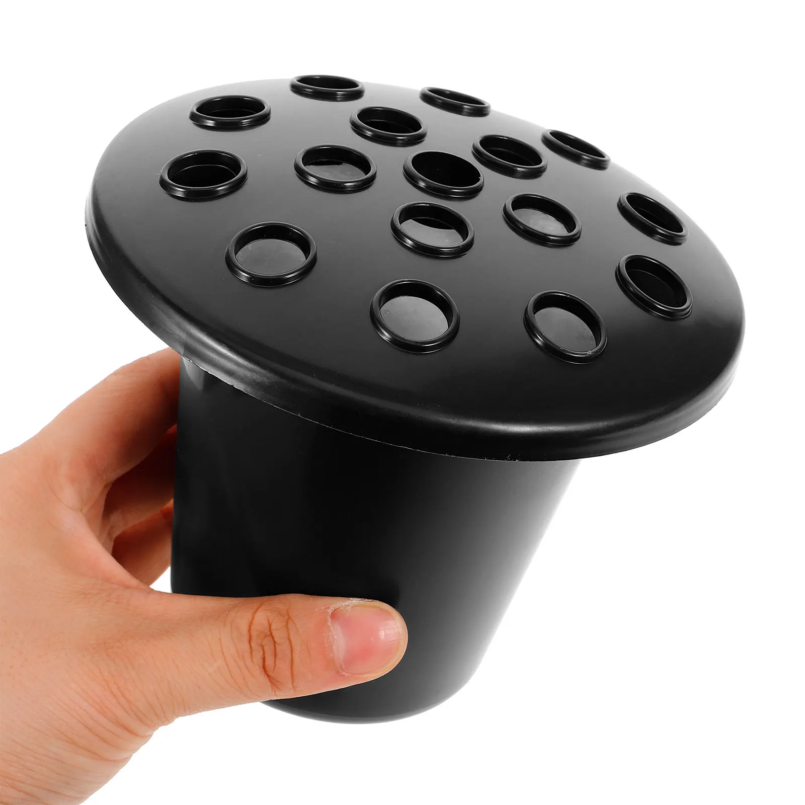 Florero de cementerio conmemorativo para tumba, adorno de maceta de plástico de 16 agujeros, insertos de maceta de cementerio negro, 4 Uds.