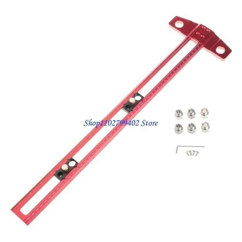 مسطرة T مربعة مطلية باللون الأسود أو الأحمر 547F لتحديد المواقع مسطرة للتخطيطات الدقيقة في مشاريع البناء والحرف #5