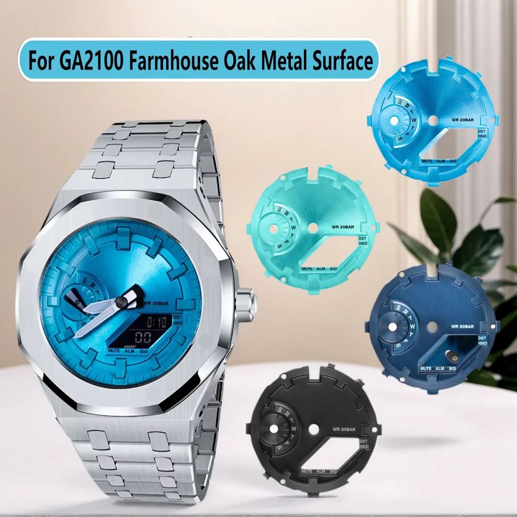 Modificación de esfera de reloj de Metal para CASIOO G-SHOCK GA2100 GA-2110 sombra interior cepillado mate laca círculo bisel reloj Retrofit