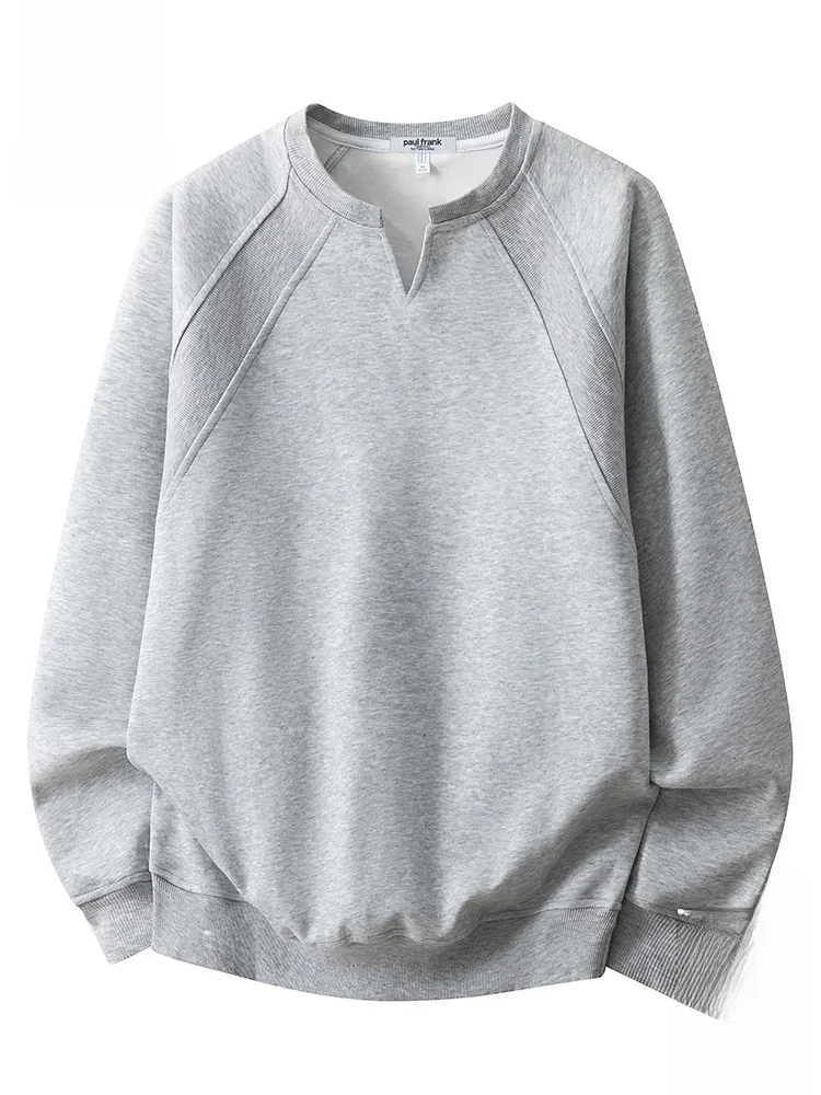 

Мужской повседневный свитшот в американском стиле с V-образным вырезом, свободного кроя, осенний, из полиэстера, не мнется, теплый