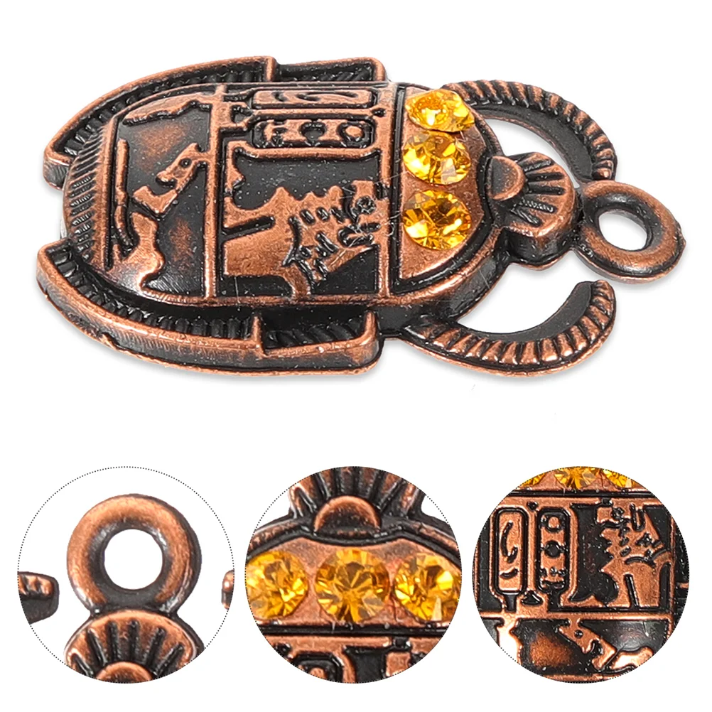 30 Pcs Beetle Scarab Pendant Necklaces Alloy Bracelet Charms for Jewelry Making