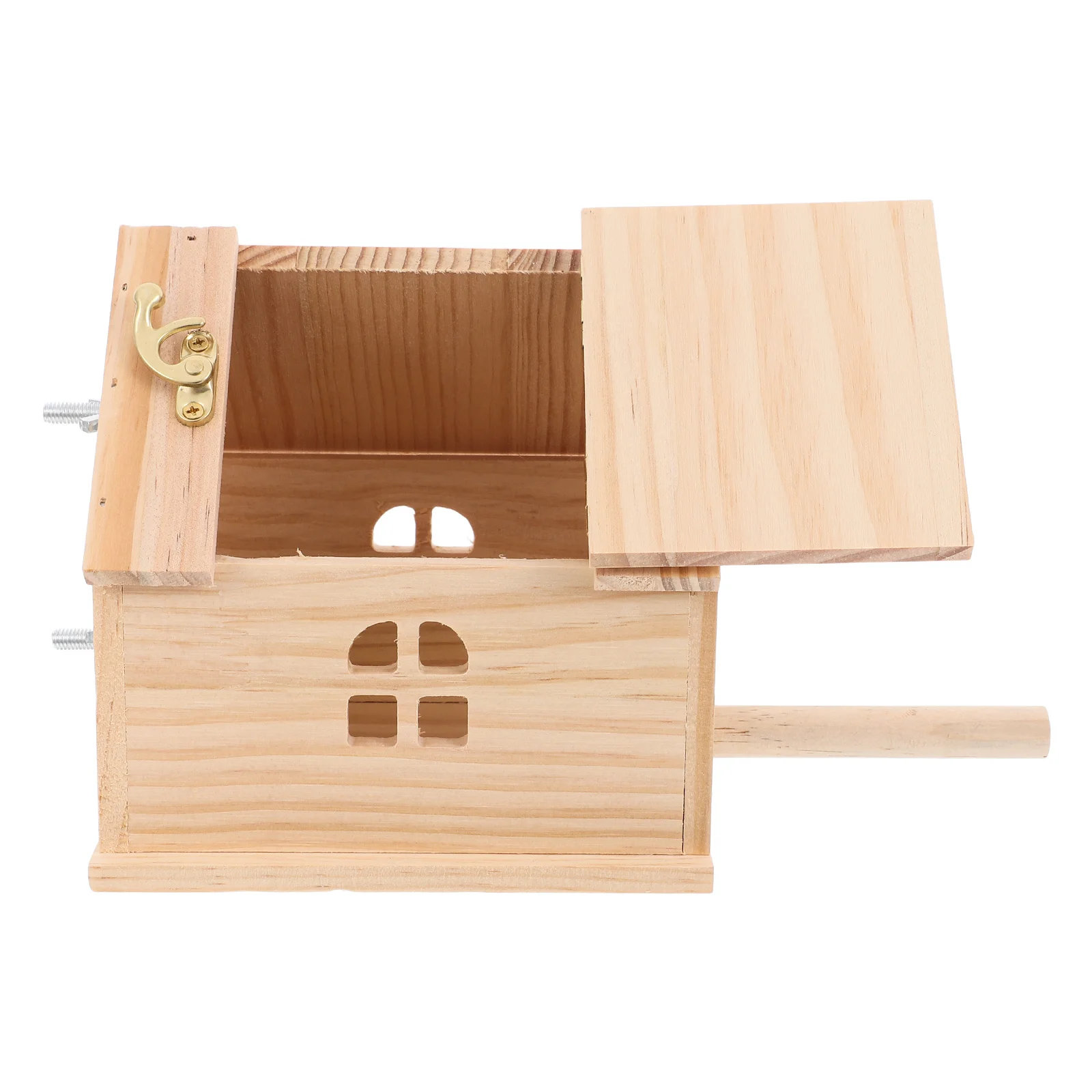 

Wooden Parrot Bird Nest Box Solid Wood Parakeet Nesting Box Breeding Hatching Nest Bird Cage Accessory Cage