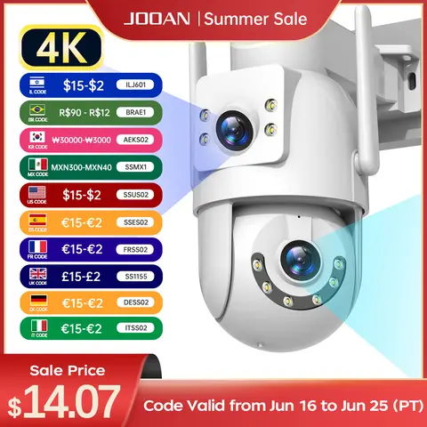 Jooan 4K 8MP HD Wifi cámara PTZ al aire libre 5G Wifi lente Dual cámaras IP de seguridad 5X Zoom AI seguimiento ONVIF cámara de vigilancia CCTV