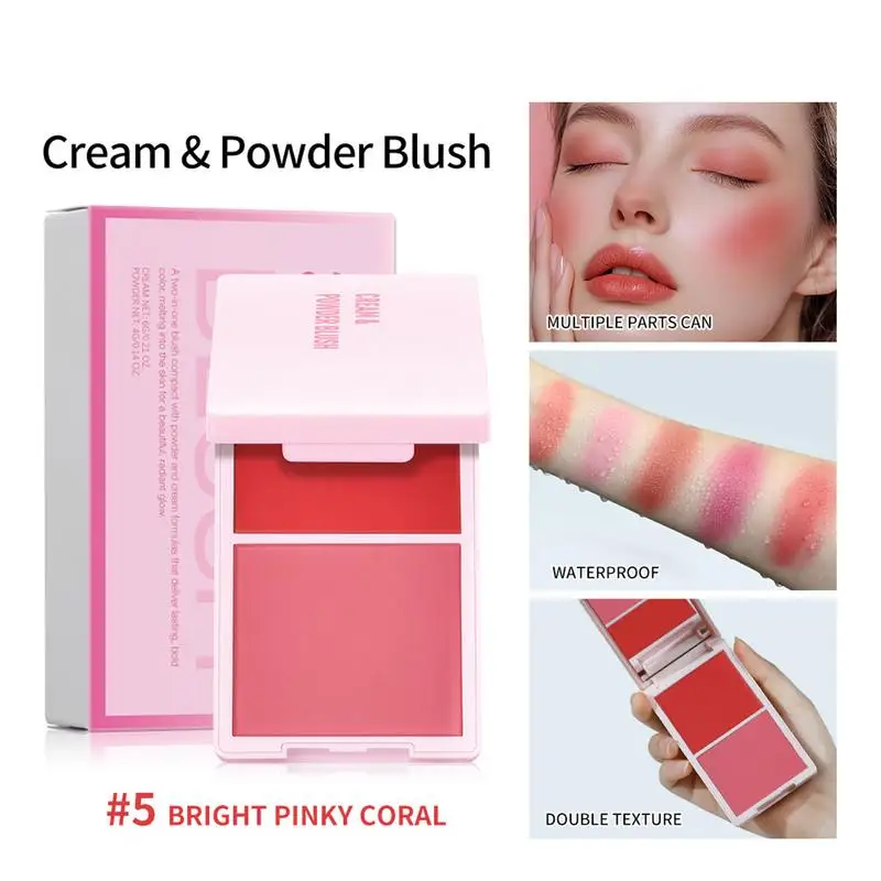 Matte Blush Palette Face Contouring Face Blusher eye lip Cheek Tint Cheek Rouge Waterproof Monochrome Matte Female Makeup