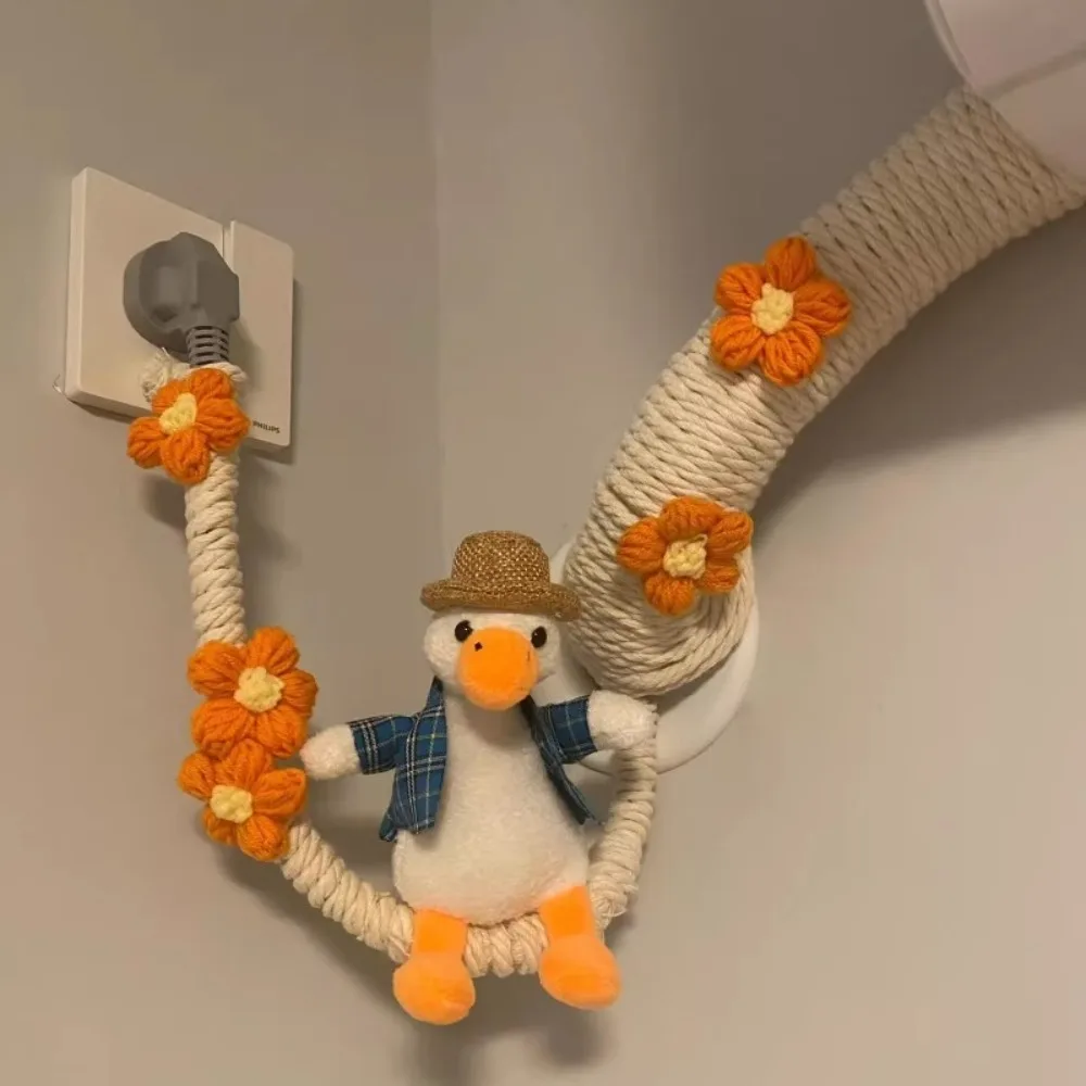 

Мультяшное украшение для трубы кондиционера, хлопковая веревка ручной работы с уткой/пандой, чехол для трубы, хлопковая нить ручной работы