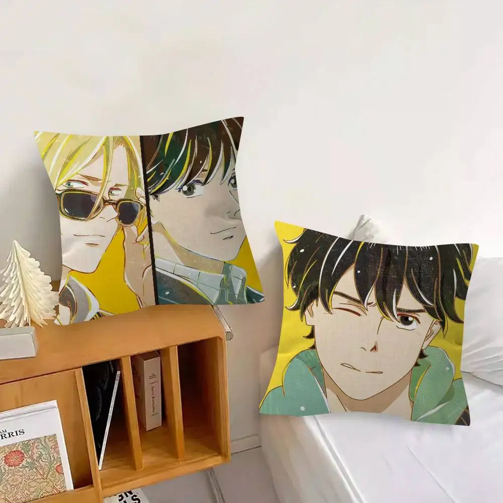 Crime anime BANANA FISH   Office Cushion Pillowcase Car Cushion Cover45X45CM Lumbar Pillowcase Sofa Pillowcover