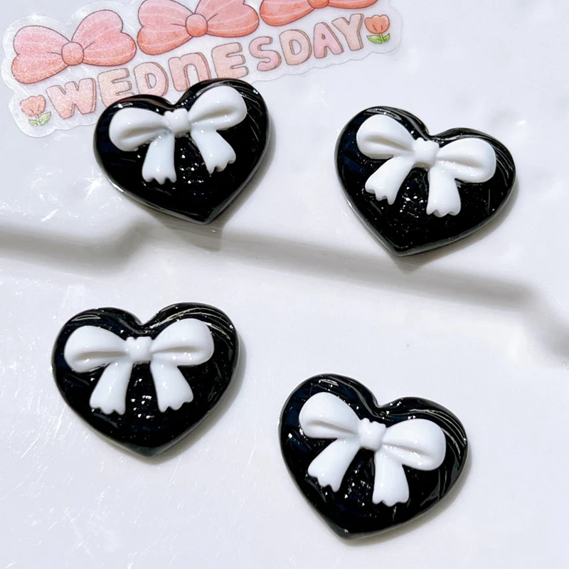 10 Pcs New Cute Butterfly Junction Heart-Shaped Resin Flat Back Fit Phone Deco Parts Embellishments For Hair Bows AccessoriesA60