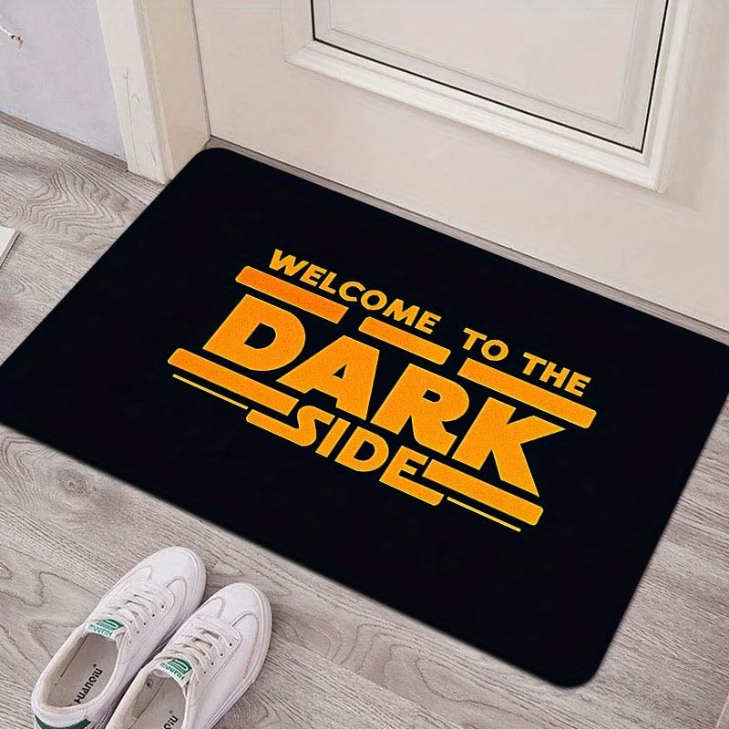 Soft Flannel Welcome To The Dark Side Doormat, Machine Washable Rug for Kitchen, Living Room, Bedroom Entrance - Decor Carpet