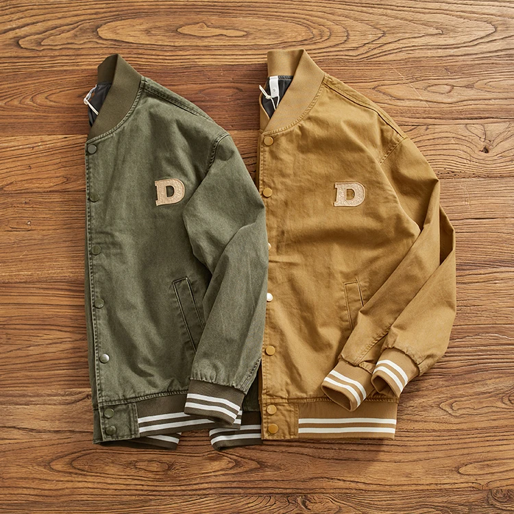 メンズアメリカンレトロ野球ジャケット,純綿,ウォッシュ,レジャーコート,ファッション服,新しい秋冬,2023