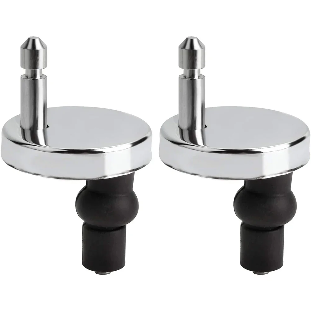 

2x Toilet Seat Hinges Fitting Strong Top Close Accessories Black & Silver Heavy Duty Release Quick Replacement Hardware