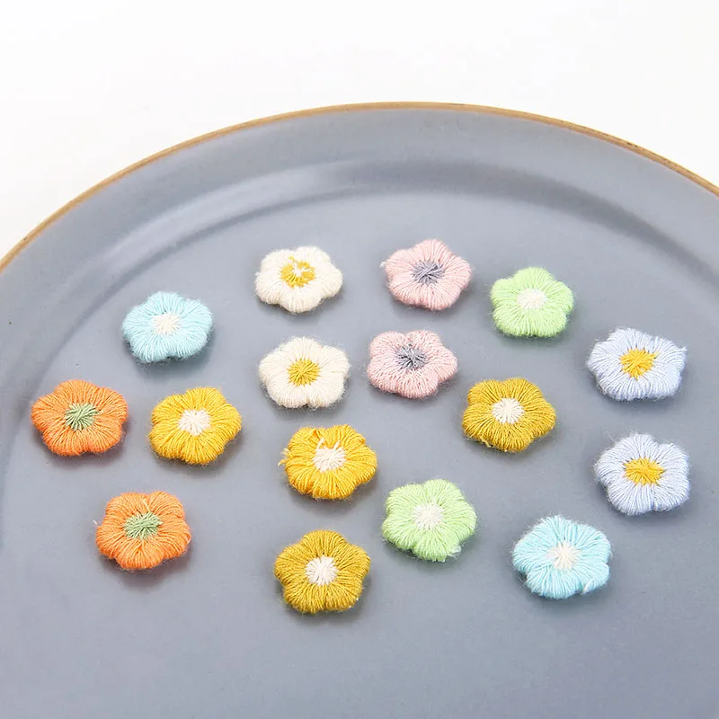 20pcs Diy Handmade Girl Department Sweet Wool Braided Floret Earrings Hair Accessories Material Charm For Making Jewelry