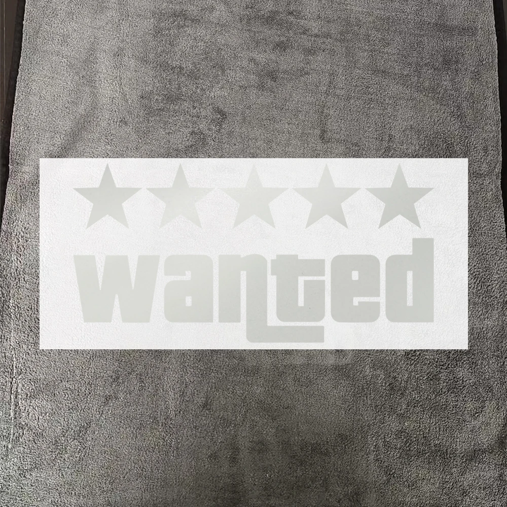 Auto-Aufkleber „Wanted“ Laser-Auto-Sticker Lustige Vinyl-Folienaufkleber für Auto-Stoßstangen, Fenster, Motorräder, Laptops, Wände und Zubehör