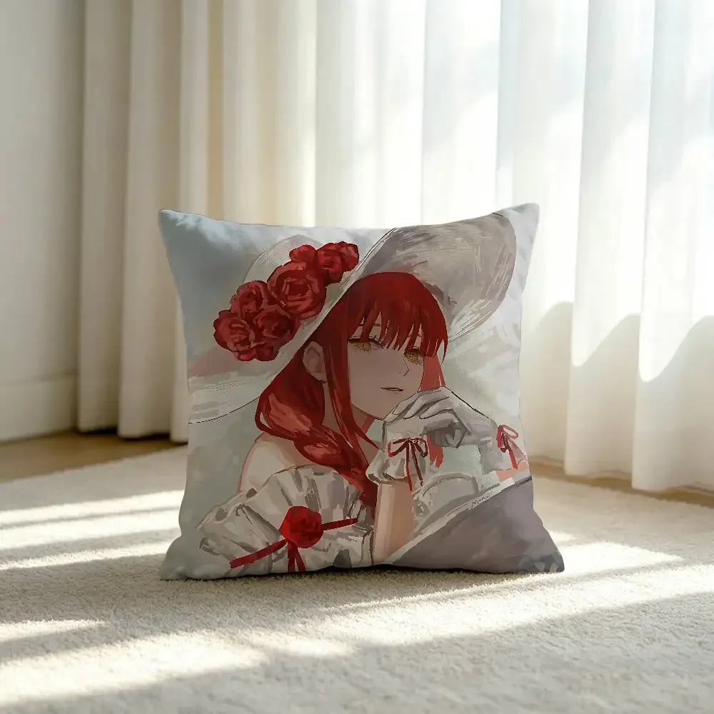 M-Makimas Customizable Square Pillowcases, Stylish And Soft, Perfect For Beds, Cars, And Sofas.