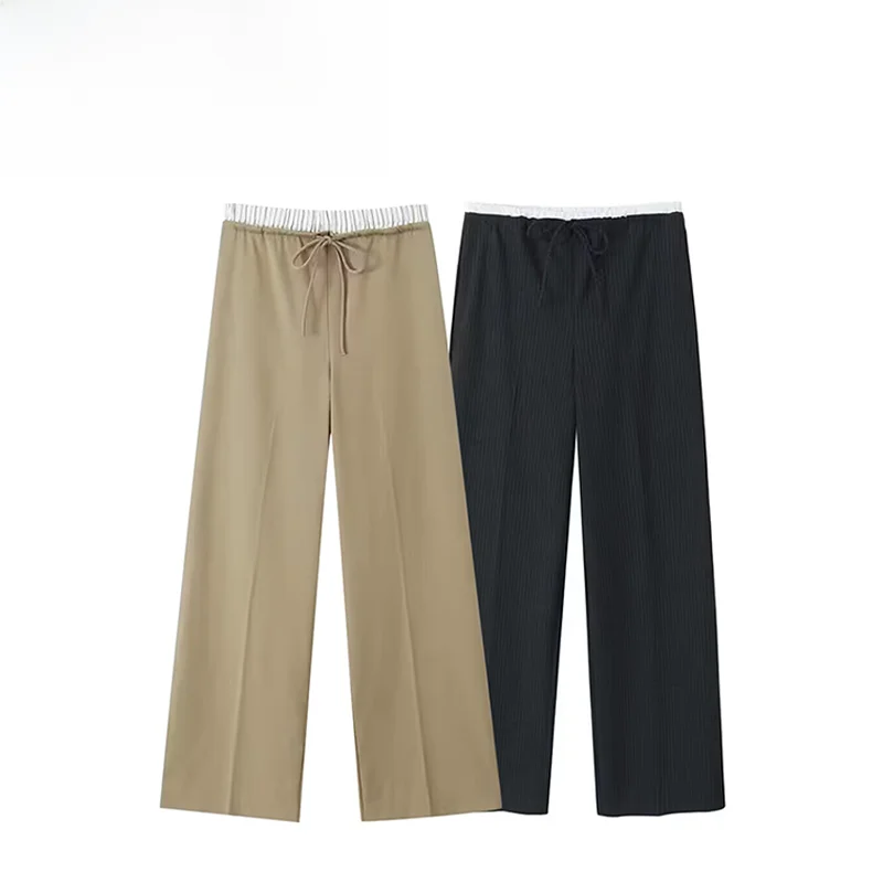 

Fashionable Patchwork Pants for Women Summer New Style Versatile Stylish Design Polyester Material mid Waist Online Exclusive