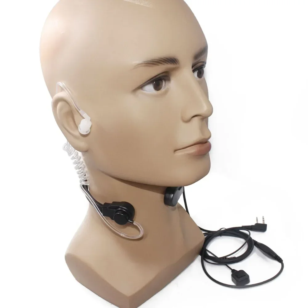 Auriculares PTT con micrófono de garganta acústica ajustable y extensible para Baofeng UV-5R BF-888S UV-21 PRO Quansheng UV K5 K6
