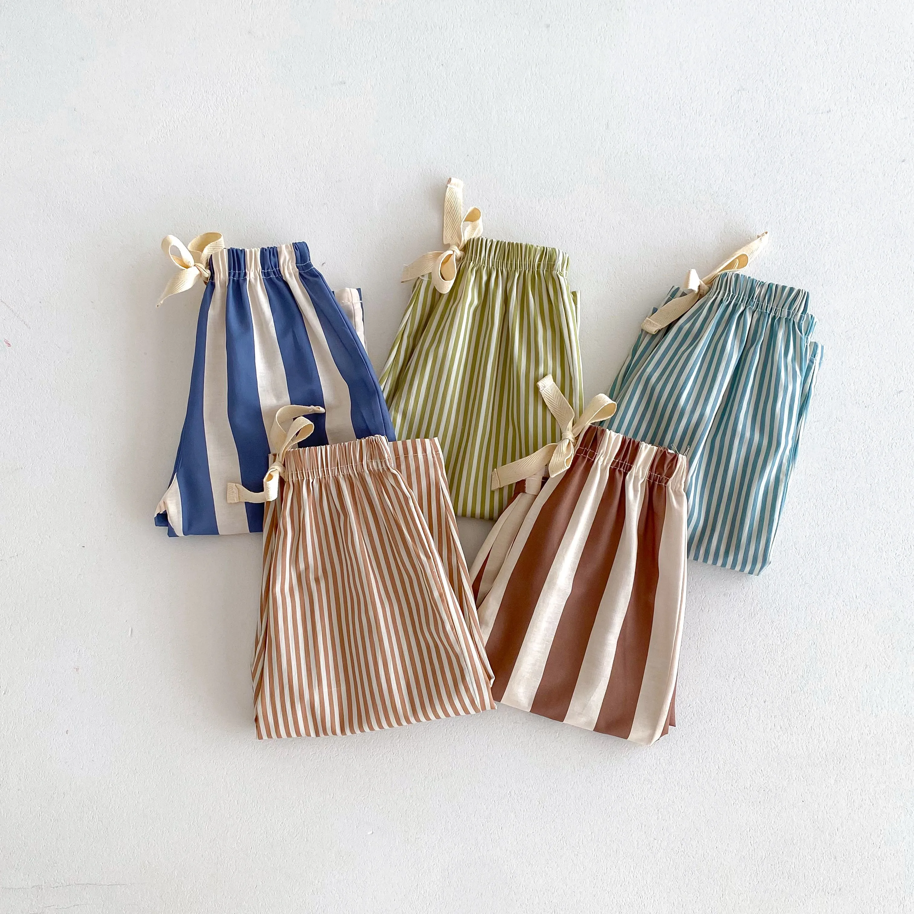 9m-6y Summer Children's Clothes Fashion Striped Harem Pants Loose Casual Baby Boys Girls Trousers Kids Clothing Wide Leg Pants