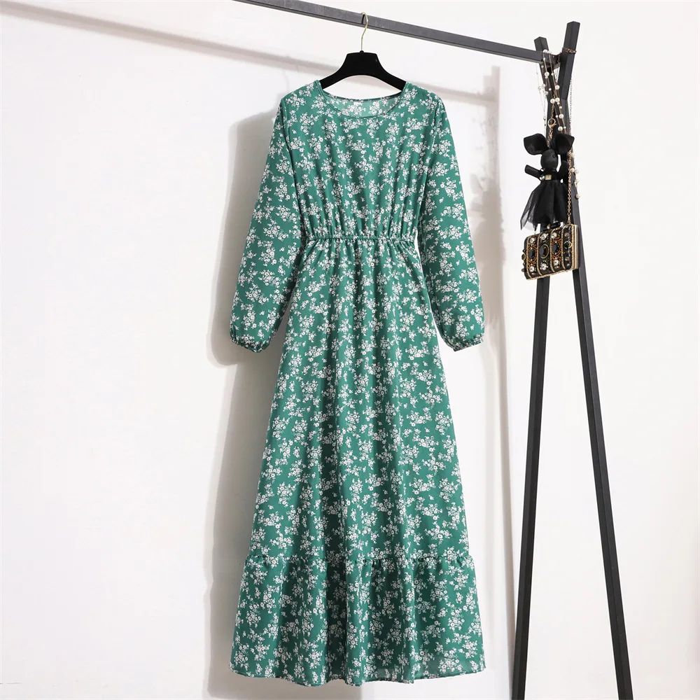 Bef123-Robe sexy à volants pour femmes, manches longues, style Boho, décontractée, soirée, vacances, élégante, maxi, printemps