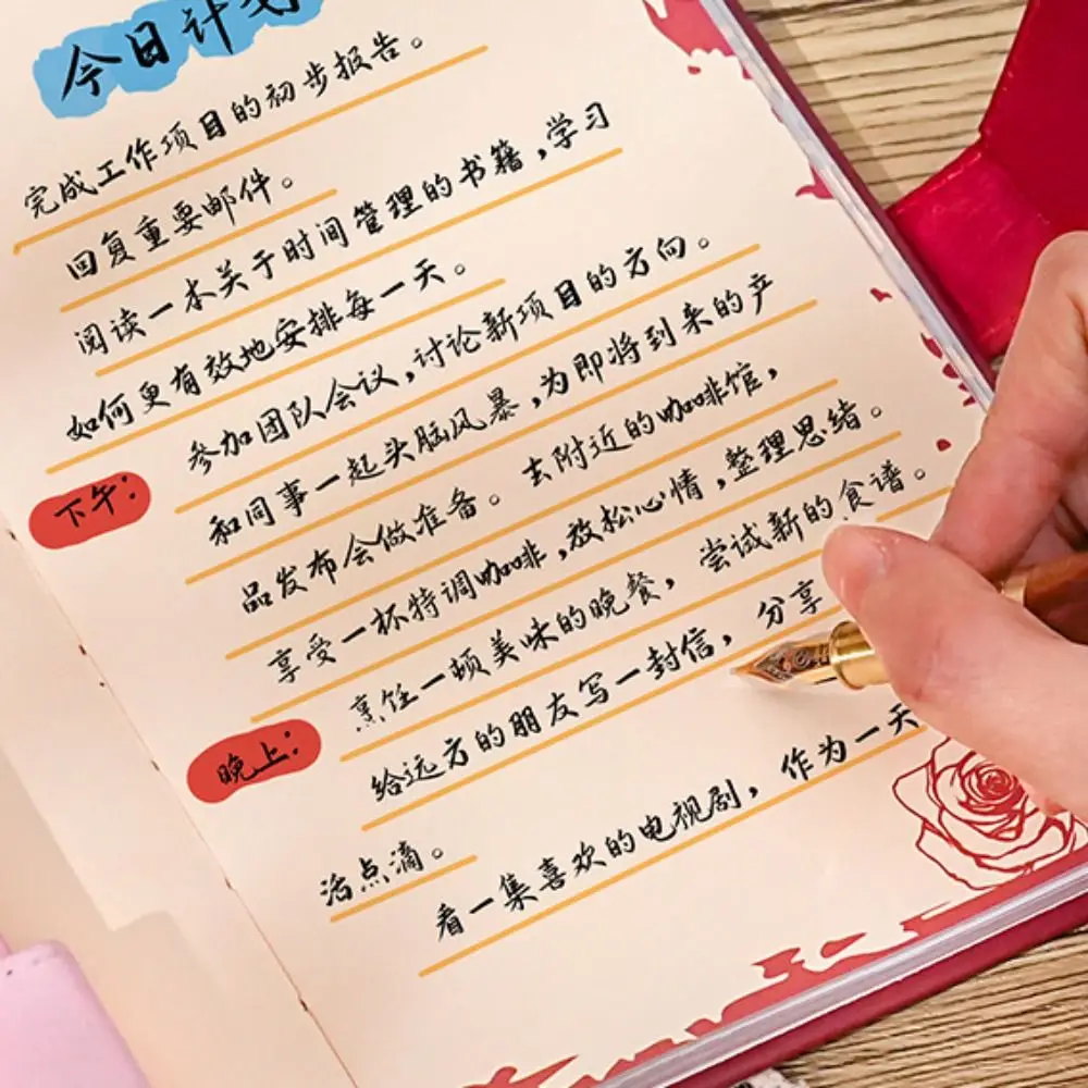 Exquisites Tagebuch-Notizbuch im Rosen-Stil, magnetischer Knopf, mehrschichtig, Retro-Rosen-Notizbuch, farbige Seiten, Geschenkaufkleber