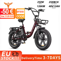 ENGWE L20 Boost Electric Bike 250W Motor 48V13AH 20*4.0 Inch Fat Tire Step-Thru E-bike Removable Battery Adult With Boost Button