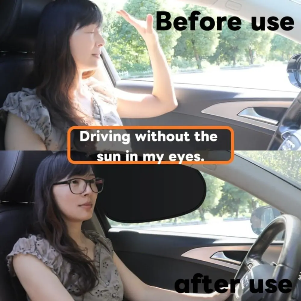 2/4PCS Static Cling Car Window Shade Anti-Glare UV-Blocker Electrostatic Curtains 4-Layer Folds Small