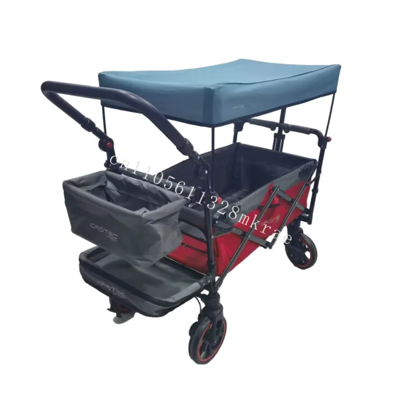 

New heavy-duty push-pull easy-folding foldable outdoor folding station wagon with canopy