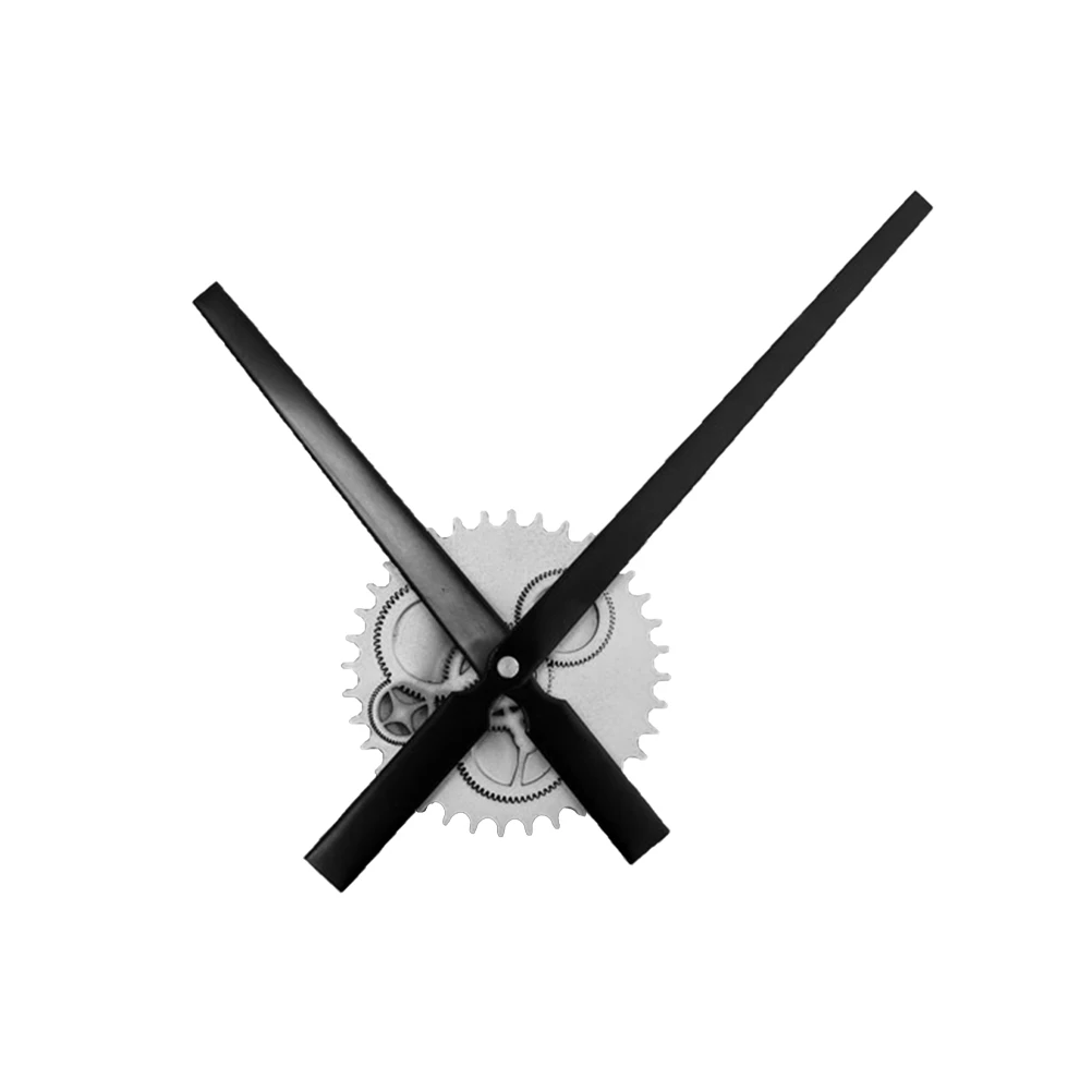 

Retro Wooden Gear Wall Clock Big Pointer Chic Hanging Clock Easy Install Decor For Bedroom Living Room Kitchen Silver