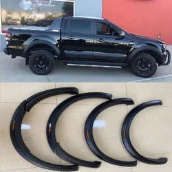 For Ford Ranger Wildtrak Raptor 2015-2018 T7 T8 2019-2022 Fender Flares Wheel Arch Accessories Black Color Car Styling Moulding