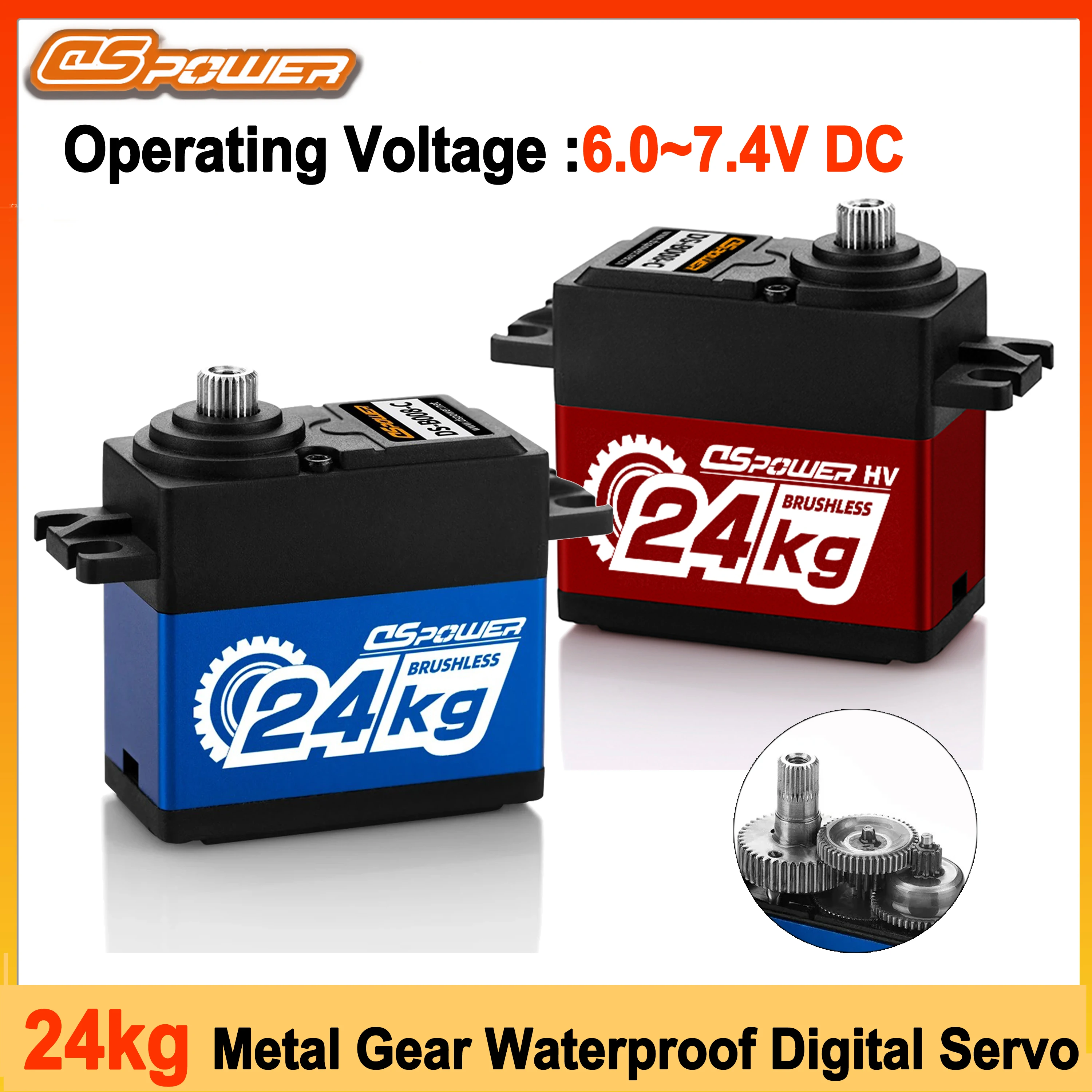 

DSpower 24 кг металлическая шестерня водонепроницаемый цифровой сервопривод бесщеточный двигатель для 1/8 1/10 RC автомобиль робот лодка самолет TRX SCX10 игрушечные аксессуары