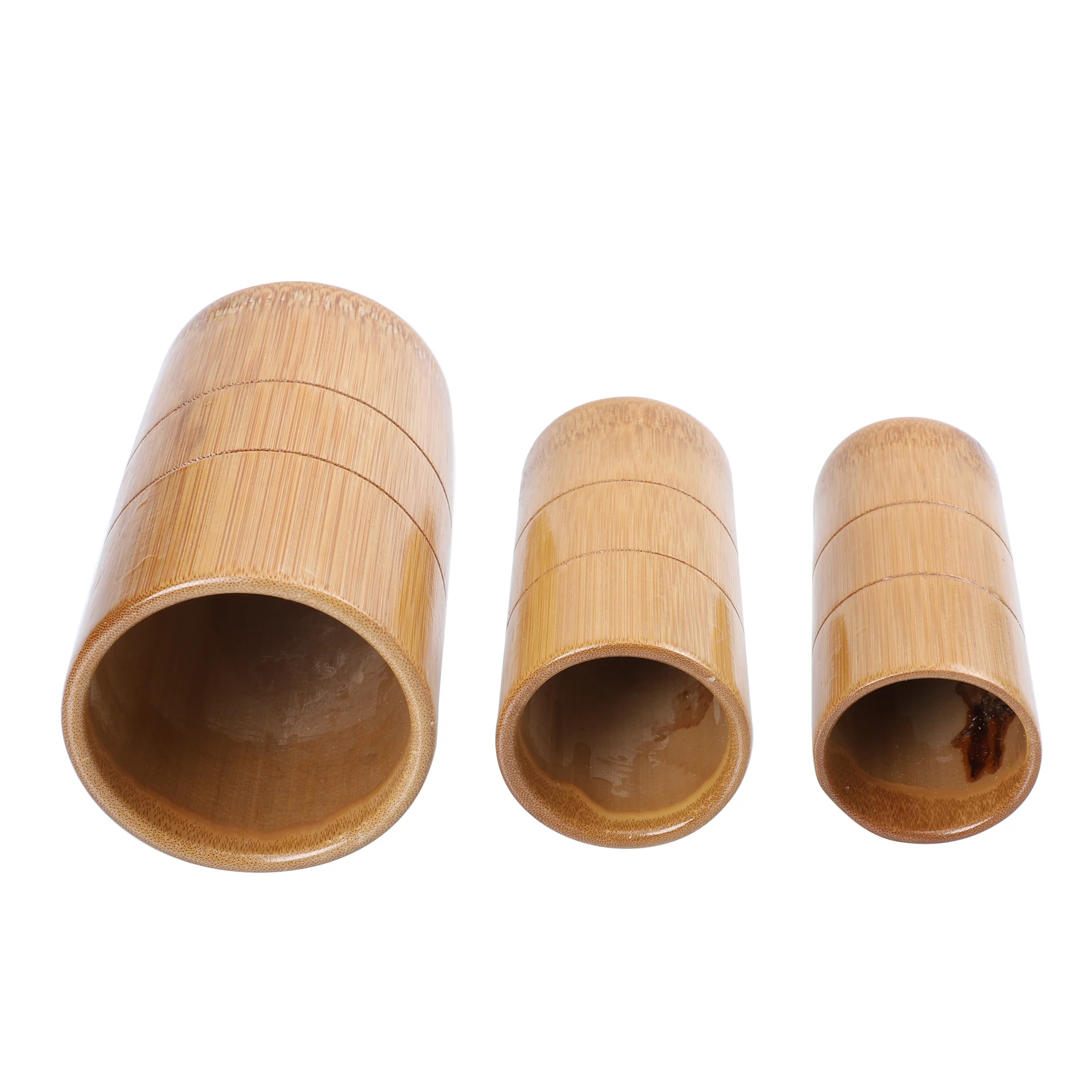 

3 Pcs Cupping Massage Cups for Device Wood Therapy Sturdy Bamboo Accessories Massager