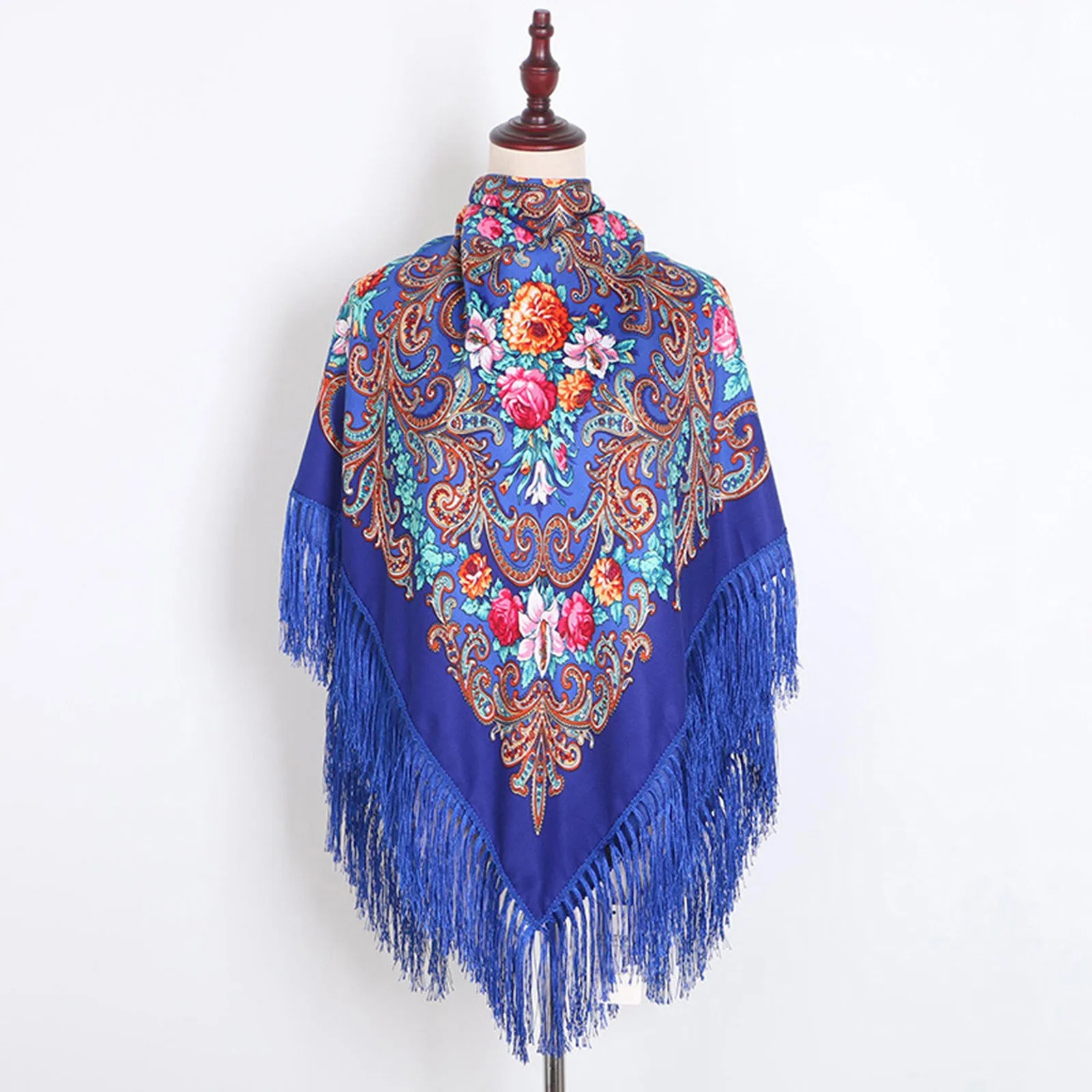 Ladies Fringed National Scarves Shawls Retro Floral Pattern Headscarf Wraps Women Russian Scarf Square Blanket Shawl Шарф