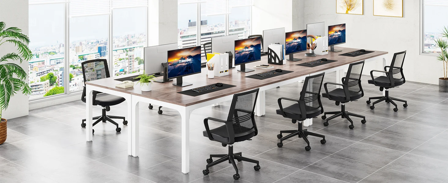 Extra long 78.7 inch Japandi double workstation desk engineered for two person productivity in modern minimalist workspace