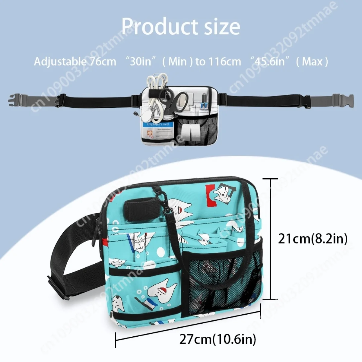 Kawaii Dental Custom Ladies Waist Bag Dentist Work Hospital Portable Multi Pocket Belt Bag Casual Adjustable Medical Pouch New