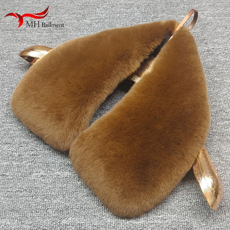 

Winter 100% Real Rex Rabbit Fur Collar For Women Warm Furry Jacket Neck Scarf Natural Fur Square Collar Men Black Hoods For Coat