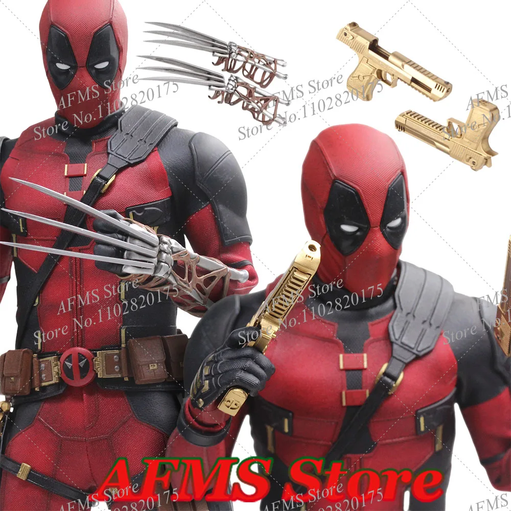 ‌ Toy Time Hot Toys 1/6 Deadpool y Wolverine Gold Desert Eagle Wolverine garras accesorio de batalla apto para muñecas de figuras de acción de 12"