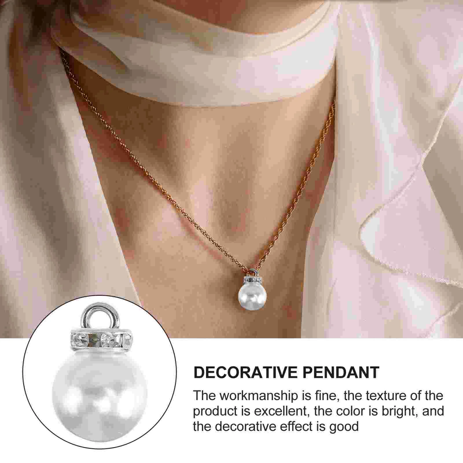 50 Pcs DIY Material Imitation Pearl Pendant Jewelry Accessories Necklace Pendants Earrings Practical Decorative Making Metal