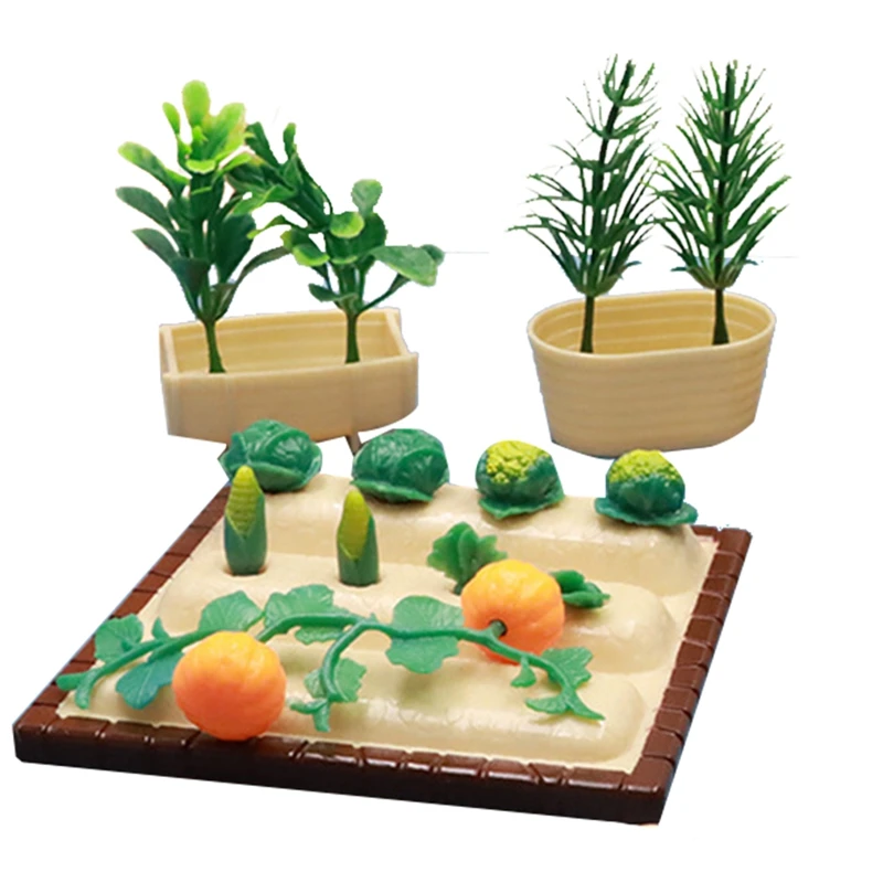 Mini Radish Vegetables Farm Set Micro-Landscape Decoration Dollhouse Children Play House Toys