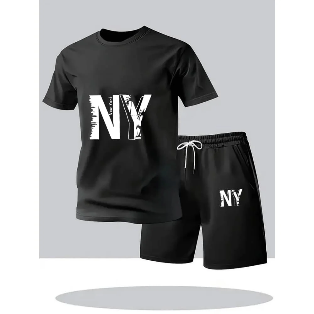 

Summer Men's Casual Mesh T-Shirt Set Sports Jogging Breathable Fast Drying Gym Football Shirt - Comfortable Fitness Outfit