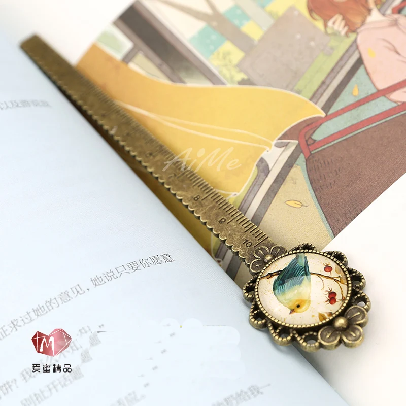 Metal Vintage Retro Bookmark Ruler Beuatiful Picture Vintage Bookmark Ruler