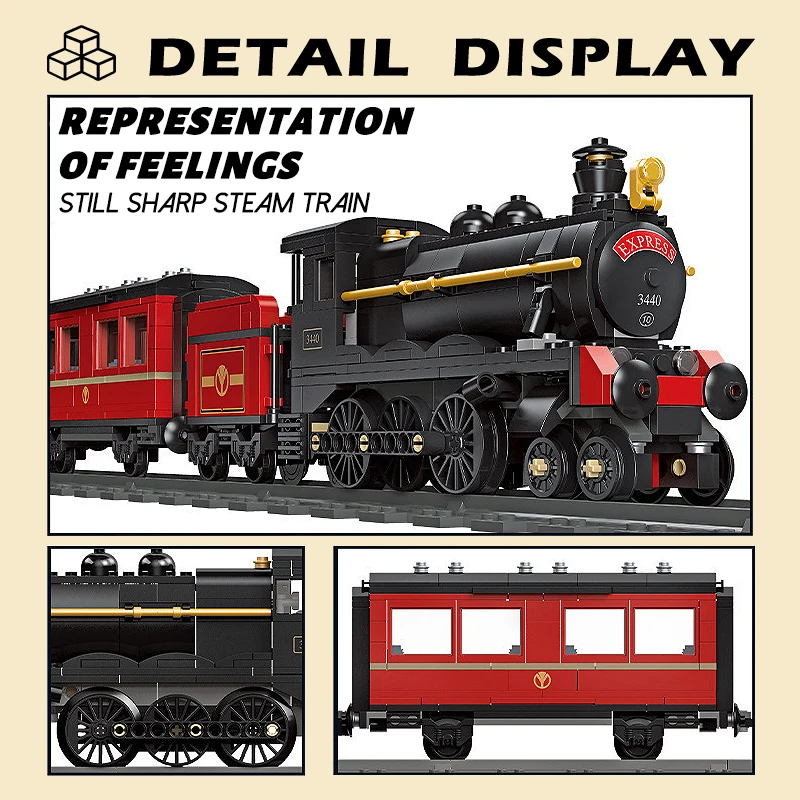 قوالب بناء لنموذج قطار البخار من GWR ، ديكورات سطح المكتب والسكك الحديدية التقنية ، مجموعة تجميع عالية التقنية ، ألعاب أطفال ، هدية ،