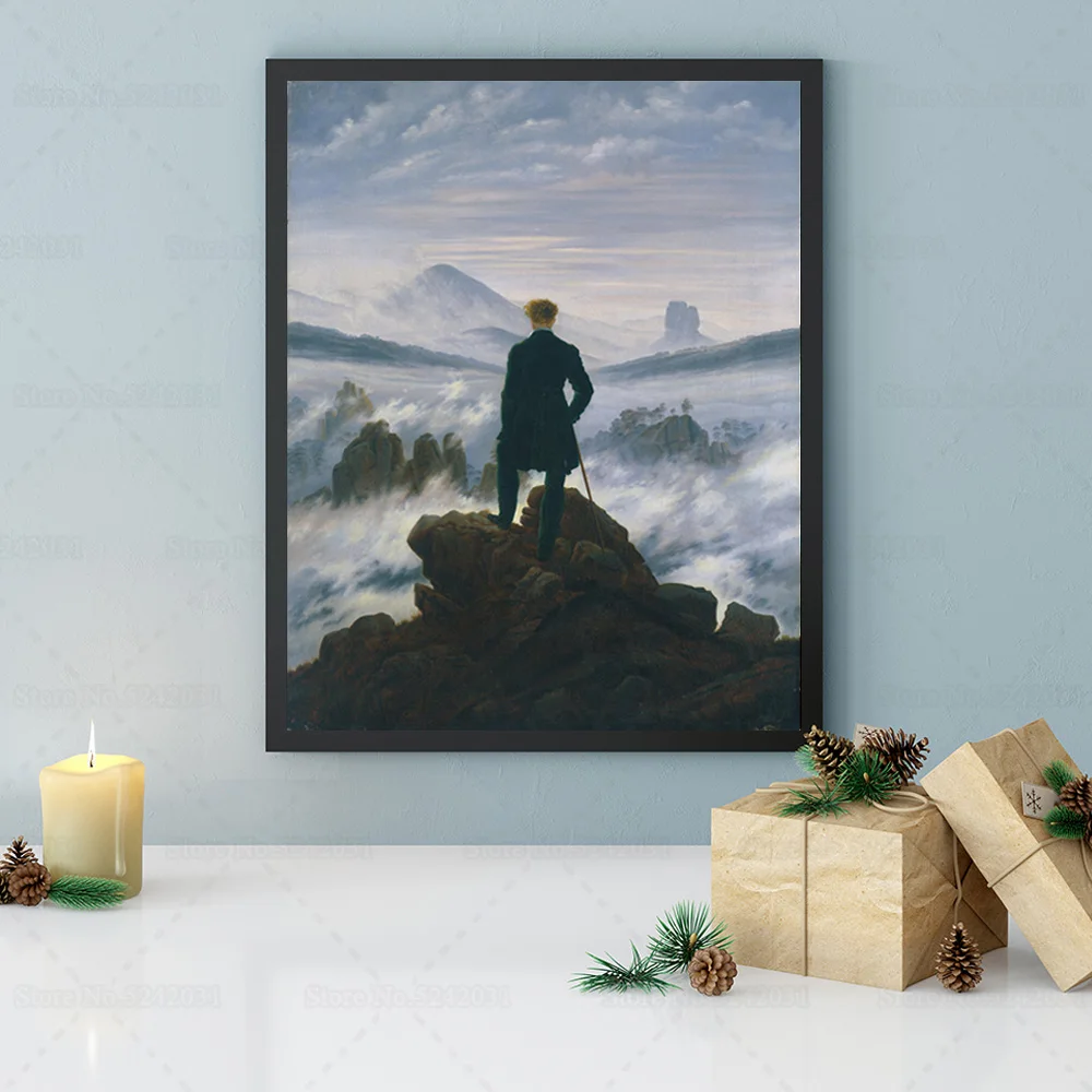 The Wanderer Above The Sea of Fog Famous Painting Caspar David Friedrich The Wanderer Famous Painting Poster